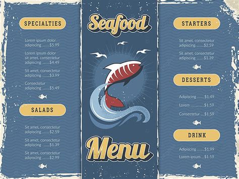 Seafood Restaurant Menu Template Download on Pngtree