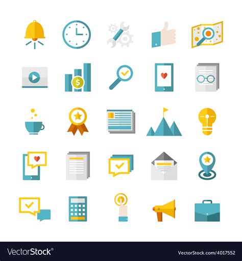 Modern flat business icons Royalty Free Vector Image