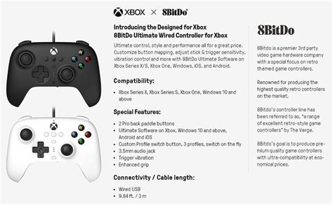 8Bitdo Ultimate Wired Controller for Xbox Series White