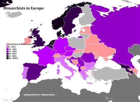 [OC] Monarchists in Europe : r/monarchism