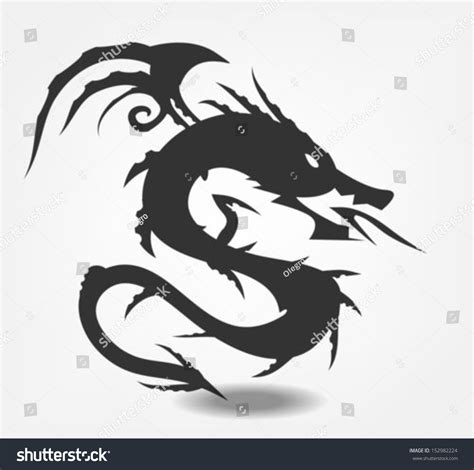 Black Dragon Vector Illustration Stock Vector (Royalty Free) 152982224