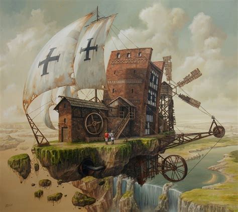 Paintings of Flying Machines and Architectural Surrealism | Painting ...