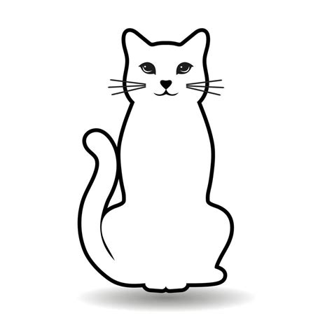 Outline silhouette of a cute cat 7120857 Vector Art at Vecteezy