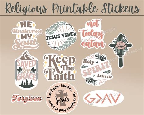 Religious Printable Stickers Bible Stickers Christian Stickers Girly Bible Stickers Jesus ...