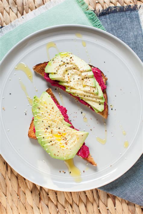 Beet Hummus Avocado Toast | Fig & Thyme