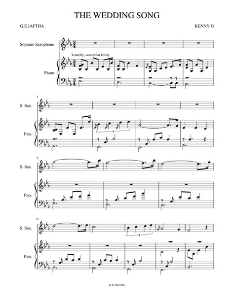 THE WEDDING SONG Sheet music for Piano, Saxophone soprano (Solo ...