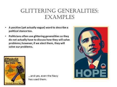 Glittering Generalities Examples In Advertising