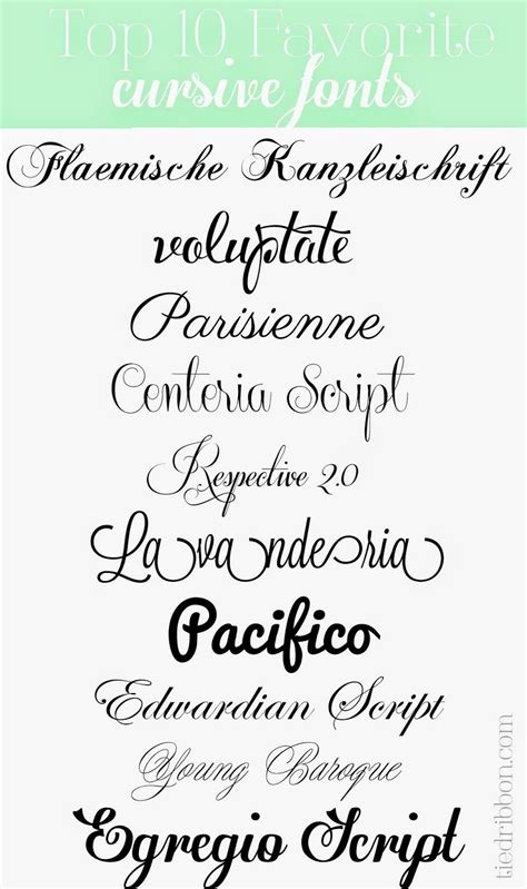 Tied Ribbon: Top 10 Favorite Cursive Fonts Calligraphy Fonts, Lettering ...