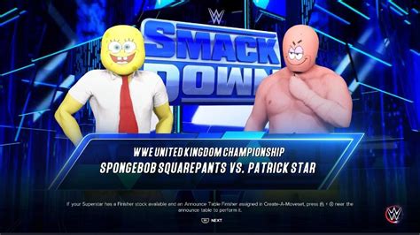 SpongeBob vs Patrick WWE 2K23 Match - YouTube