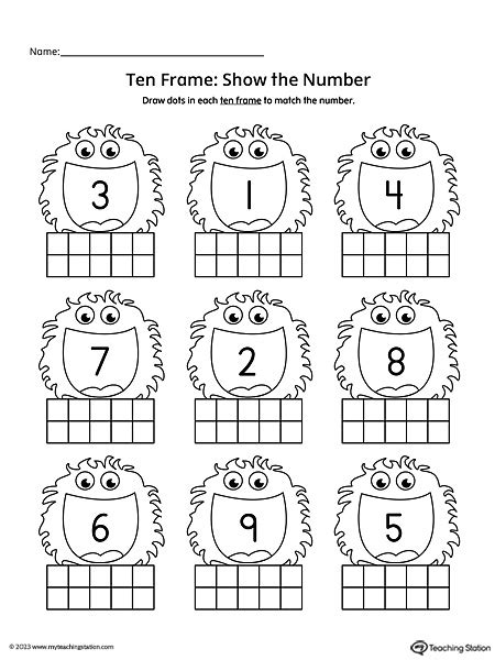 *FREE* Ten Frame Match the Number | MyTeachingStation.com