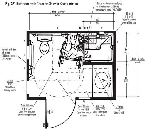 Residential Ada Bathroom Layout With Shower