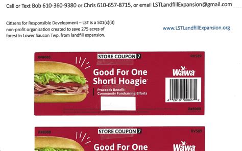 Wawa Shorti Hoagie Coupons - Fighting LST Landfill Expansion