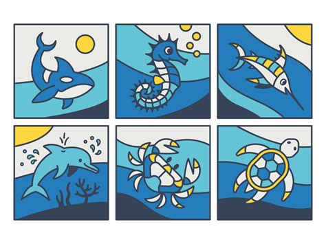 Sea Creatures by Thomas Card on Dribbble