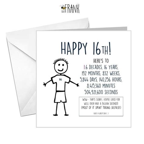 Funny, rude, alternative, sarcastic, BIRTHDAY card. 16th birthday for ...