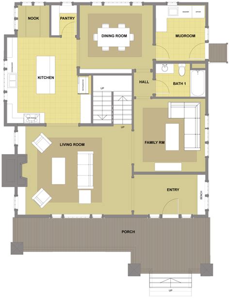 Blakely First Floor- Floor Plan | Floor plans, Bungalow floor plans ...