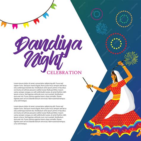 Premium Vector | Dandiya night celebration vector illustration