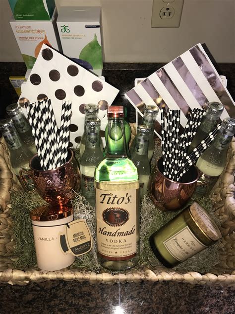 Pin by sara☮ on My Creations | Christmas gift baskets, Tito's vodka ...