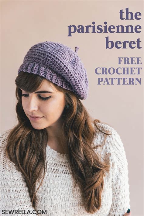 Crochet Parisienne Beret • Sewrella | Crochet beret pattern, Crochet hats, Crochet