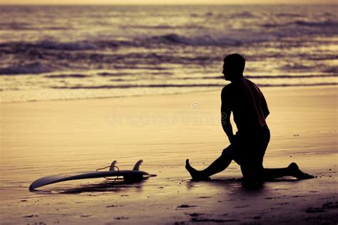 Surfer Silhouette during Sunset Stock Photo - Image of sport, bali: 41291368