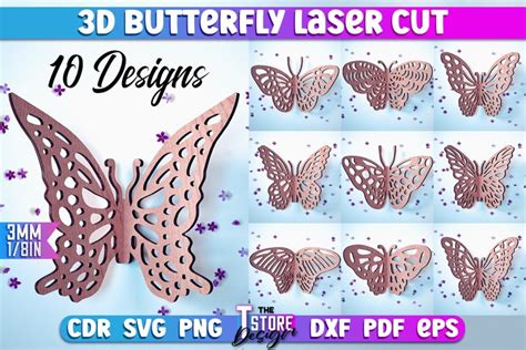 Free Laser Cutting Designs download - 3D Butterfly Laser Cut SVG | Butterfly Laser Cut SVG ...