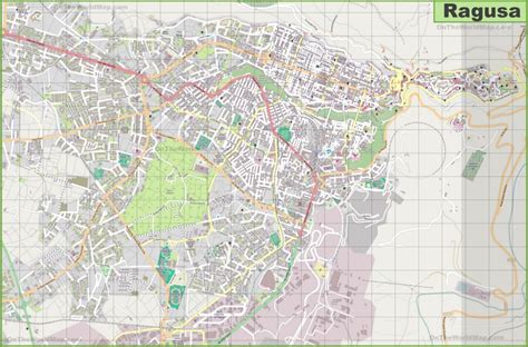 Large detailed map of Ragusa