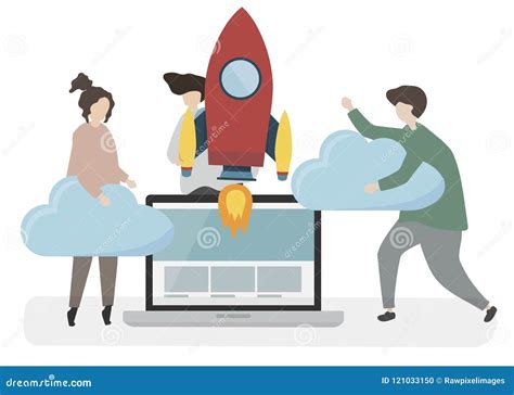 Illustration of Characters with Technology Concept Stock Vector ...