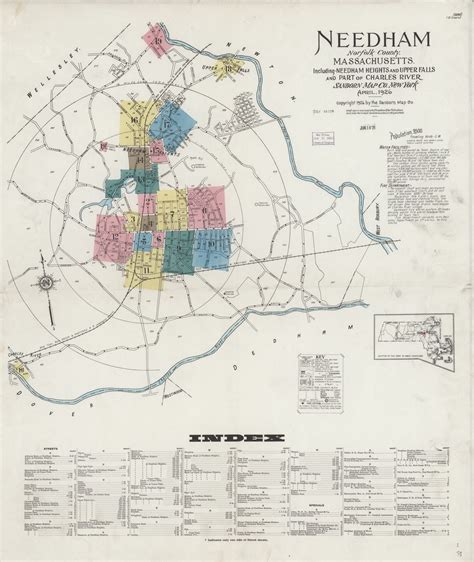 Needham, 1926 - Old Map Massachusetts Fire Insurance Index - OLD MAPS