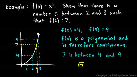 Calculus 2.7a - The Intermediate Value Theorem - YouTube