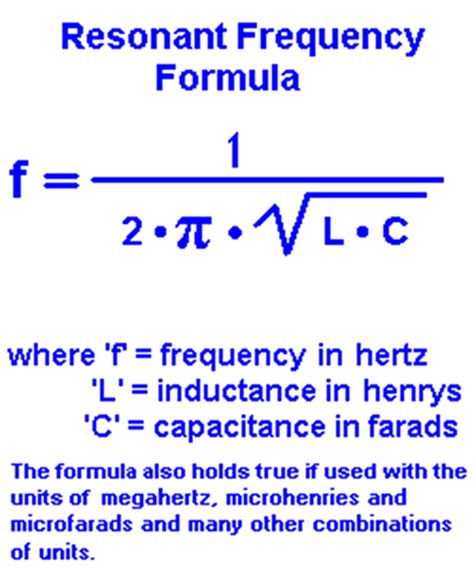 Resonant Frequency Formula. #engineeringstudents | Electronic ...