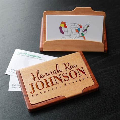 Personalized Wooden Business Card Holder – HuntSimply