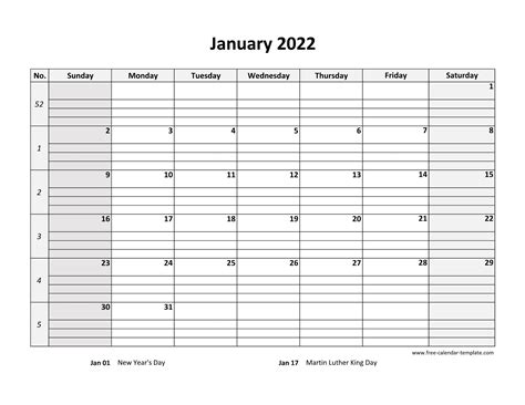 Calendars Printable 2022 Free With Grid Lines | Example Calendar Printable