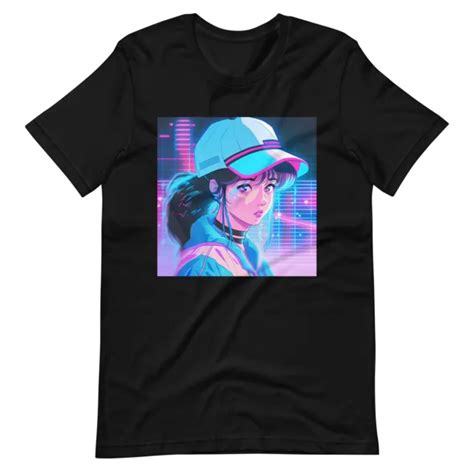 VAPORWAVE ANIME GIRL Neon Synthwave Retrowave Aesthetic Unisex T-shirt Tees $24.99 - PicClick