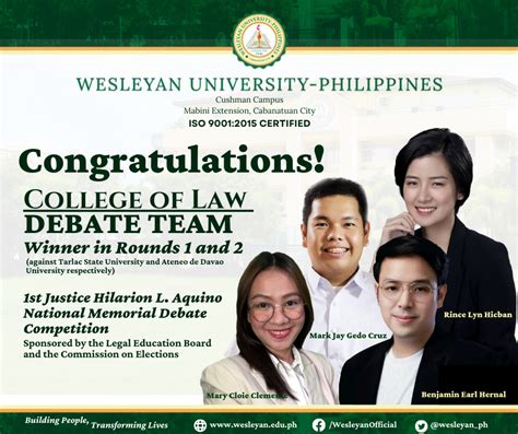 College of Law Debate Team advances to Quarter Finals of 1st Hilarion L. Aquino Nat’l Memorial ...