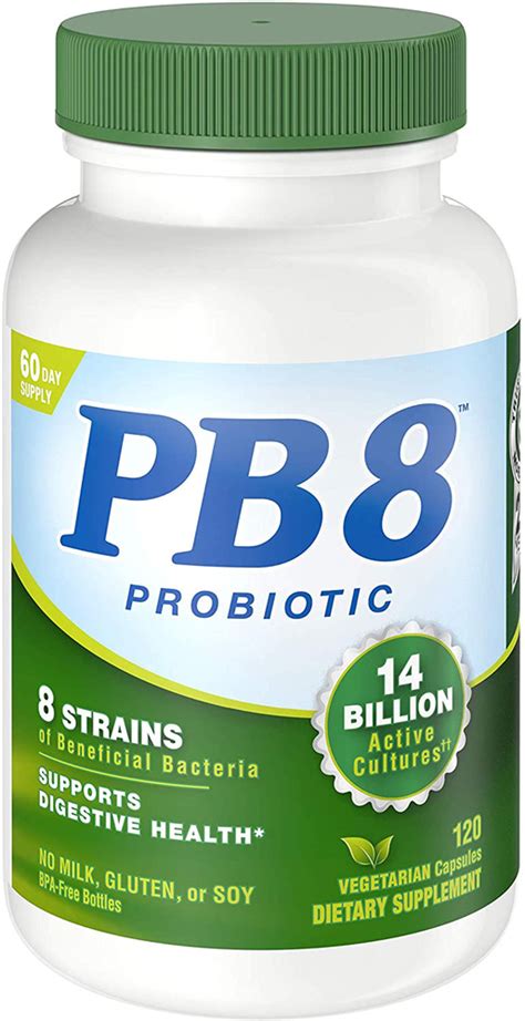 PB 8 Probiotic Vegetarian, 14 Billion CFU (per serving), 120 Vegetarian ...