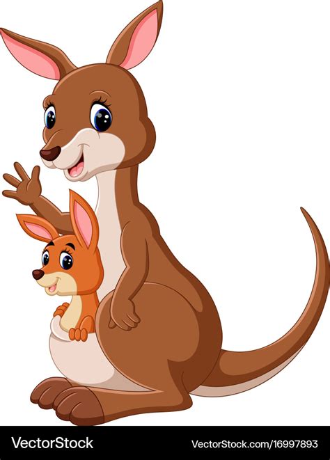 Cute Kangaroo Cartoon Vector Illustration Isolated On White | The Best Porn Website