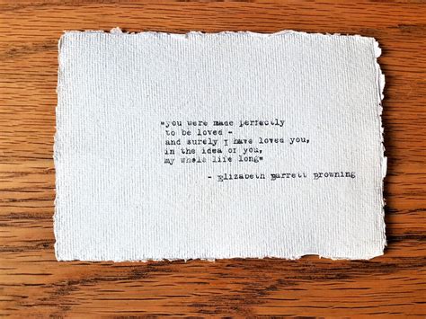 Elizabeth Barrett Browning Love Quote Hand Typed on Antique - Etsy