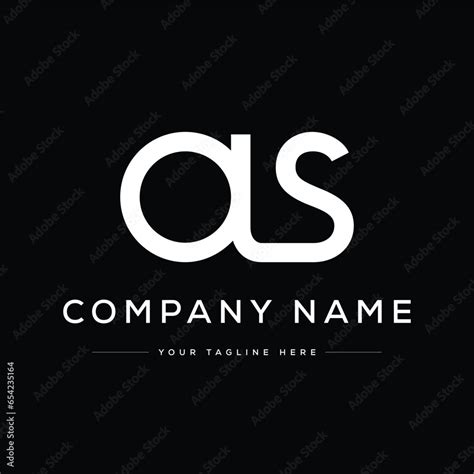 Monogram Letter AS Logo Design. Black and White Logo. Usable for Business Logos. Vector Logo ...