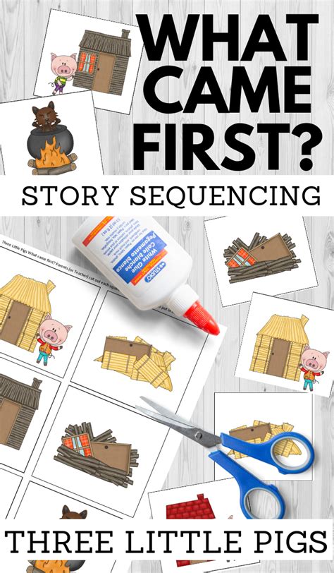 Three Little Pigs Sequencing - Printable Story Cards