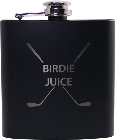 CustomGiftsNow - Birdie Juice 6-Ounce Stainless Steel Golf Drinking Hip Flask Metal Matte 6oz ...