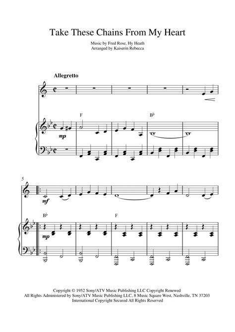 Take These Chains From My Heart Sheet Music | Hank Williams | Tenor Sax ...