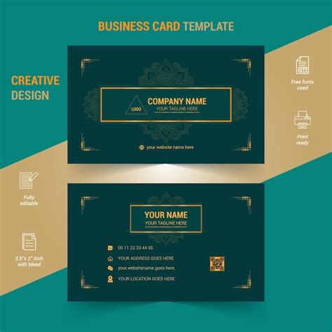 Premium Vector | Luxury modern corporate business card template with gold border unique mandala ...
