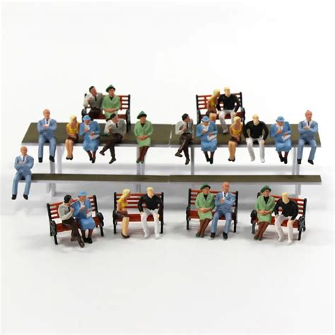 P4802 24 pcs All Seated Figures O scale 1:48 Painted People Model ...