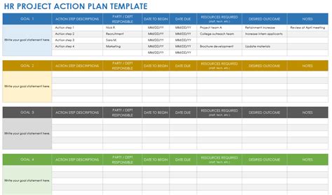 Free HR Project Plan Templates | Smartsheet