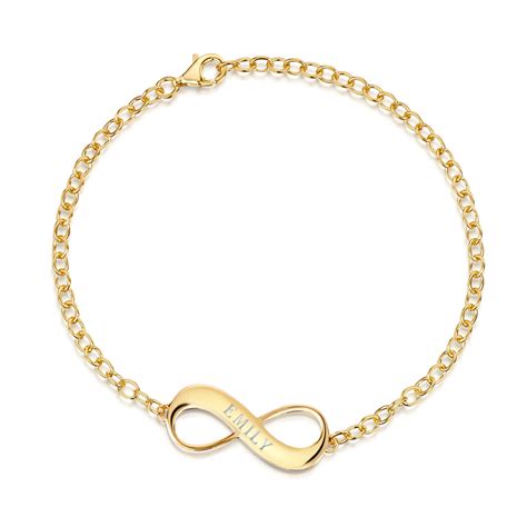 Infinity Gold Personalised Bracelet For Her | Engravers Guild