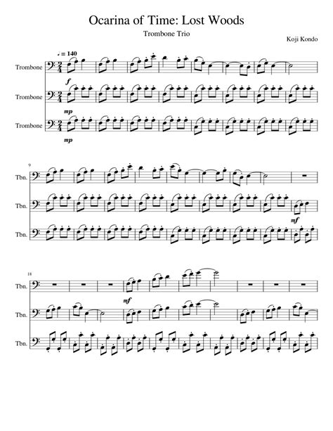 Lost Woods Trombone Trio Sheet music for Trombone (Brass Trio ...