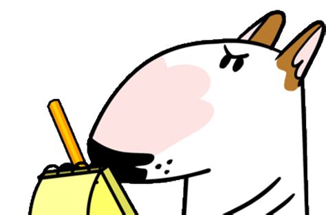 Animated Cute Bull Terrier Dog Jimmy Choo Taking Notes GIF | GIFDB.com