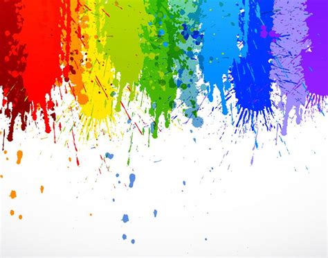 Rainbow Paint Splatter Wall Mural, Elements Themed Premium Canvas Wall Art, Standard Peel ...