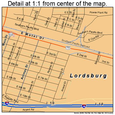 Lordsburg New Mexico Street Map 3542180