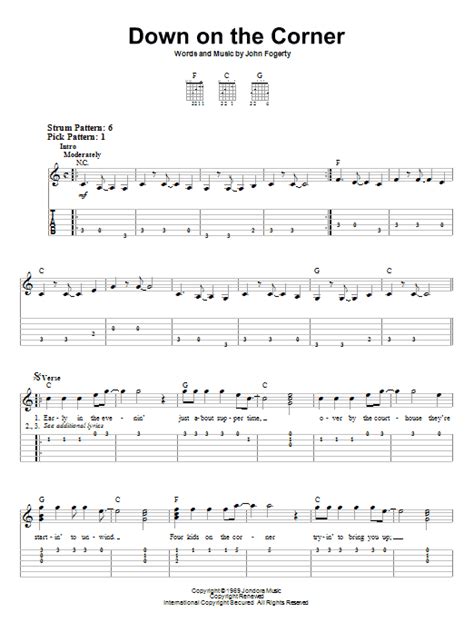 Down On The Corner by Creedence Clearwater Revival - Easy Guitar Tab - Guitar Instructor