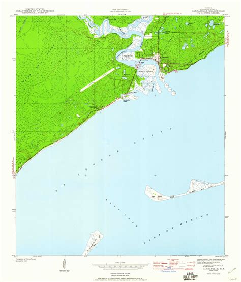 Classic USGS Carrabelle Florida 7.5'x7.5' Topo Map – MyTopo Map Store